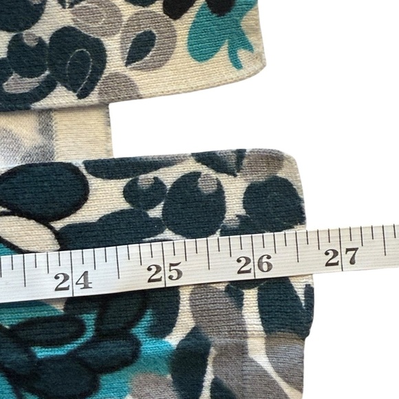 Christopher & Banks Womens Floral Open Front Cardigan Medium Gray Blue Office - Picture 8 of 9